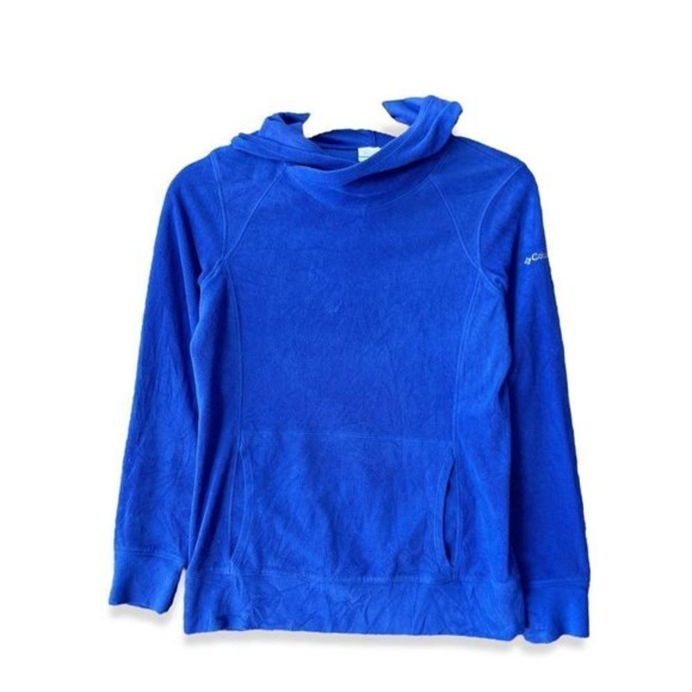 Columbia Top long sleeve pullover Hoodie Terry Athletic Blue Small S